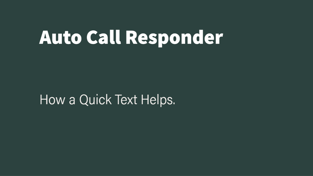 Auto call responder