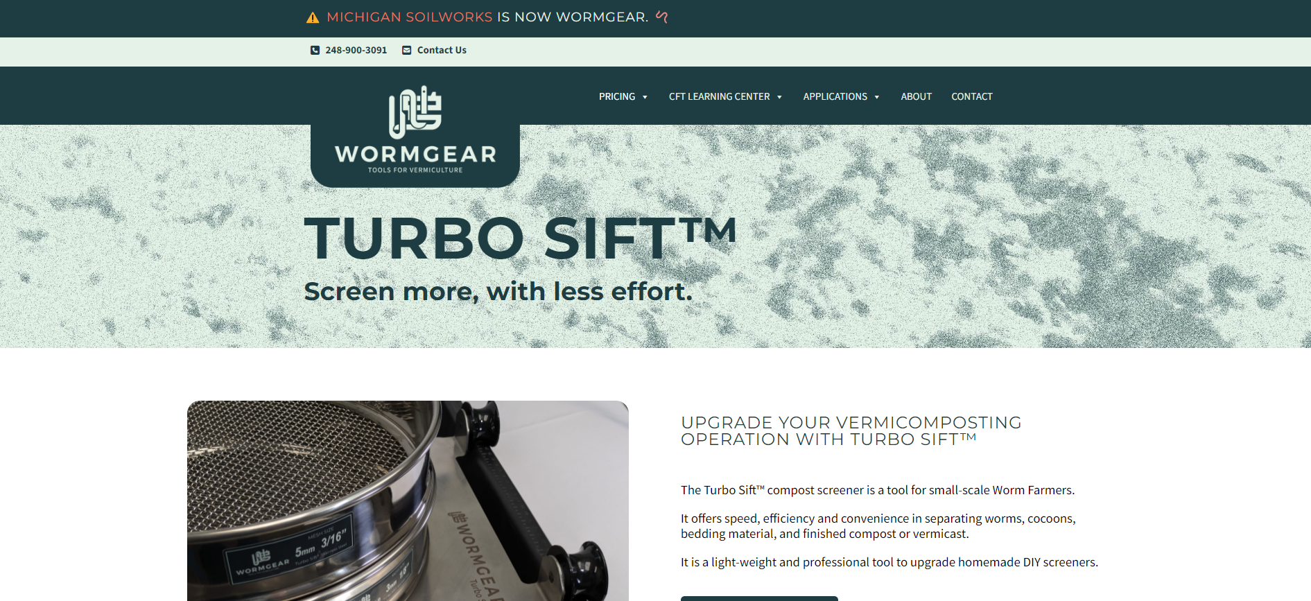 Wormgear - Turbo Sift™ Page