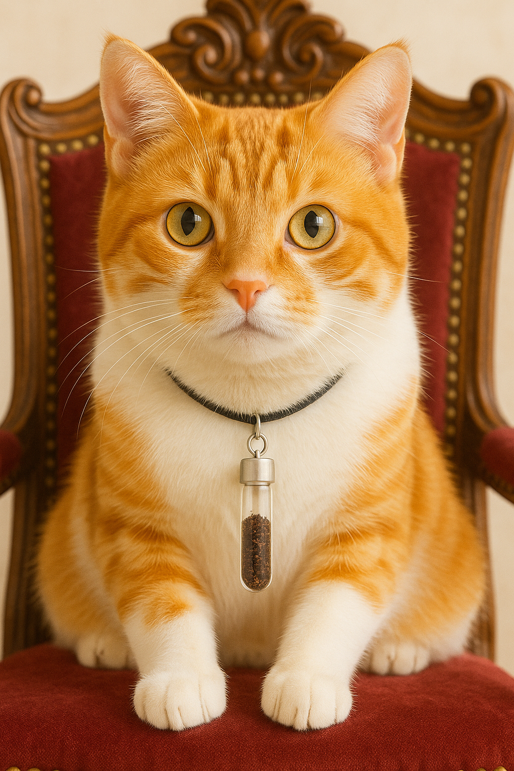 Cat with a universe of soil microbes in its necklace